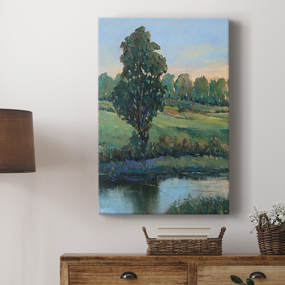 Tree by the Riverbank II Premium Gallery Wrapped Canvas - Ready to Hang