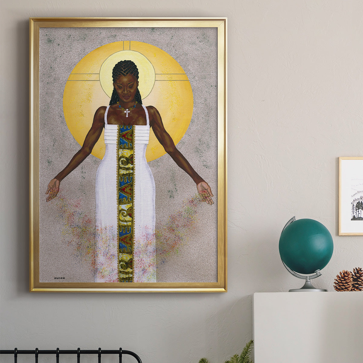 Her Peace - Modern Framed Canvas Print