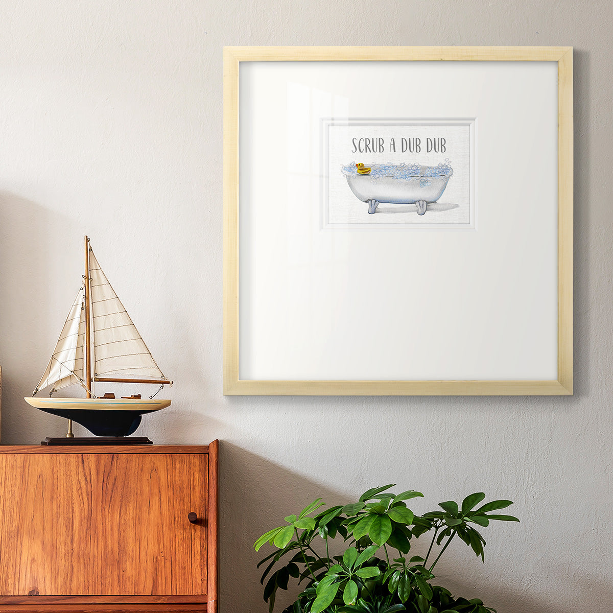 Scrub a Dub Premium Framed Print Double Matboard