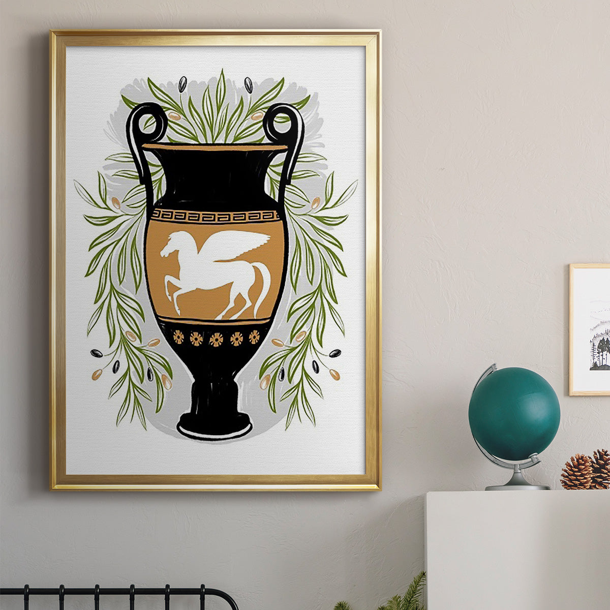 Greek Vases III - Modern Framed Canvas Print