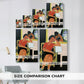 Size comparison chart for canvas art prints, showing multiple size options.