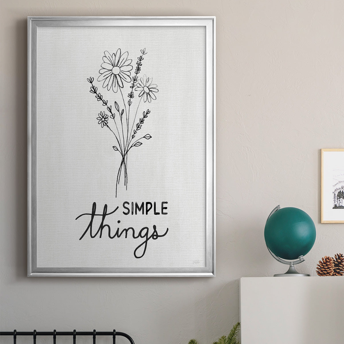 Simple Things Sketch - Modern Framed Canvas Print