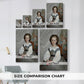 Size comparison chart for canvas art prints, showing multiple size options.