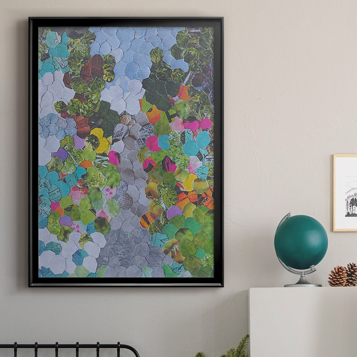 Magenta Garden - Modern Framed Canvas Print