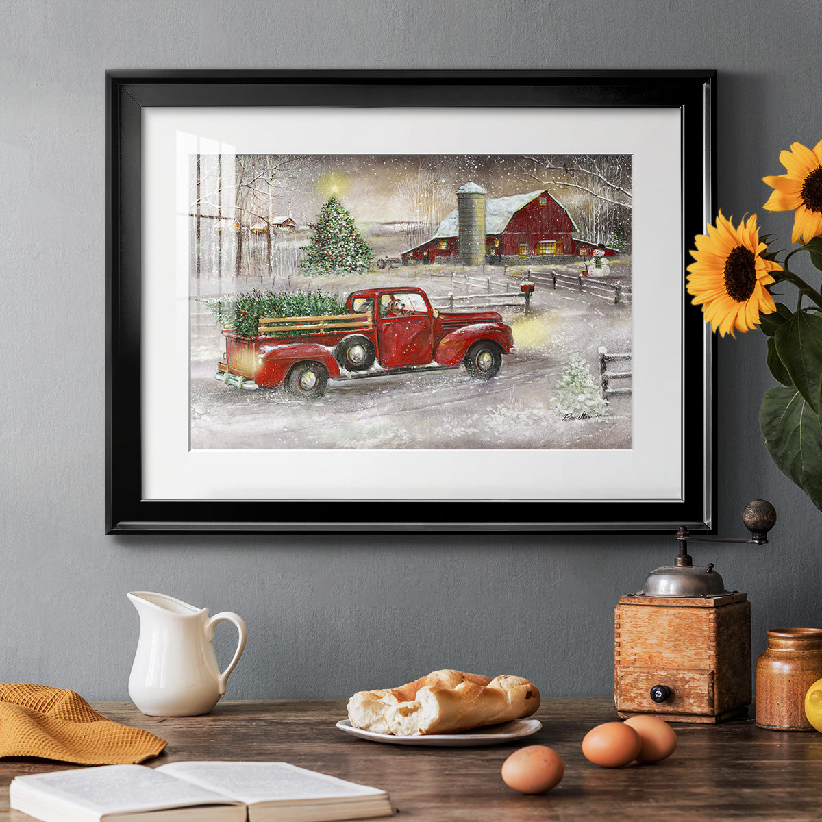 Making Christmas Memories - Modern Framed Art Print