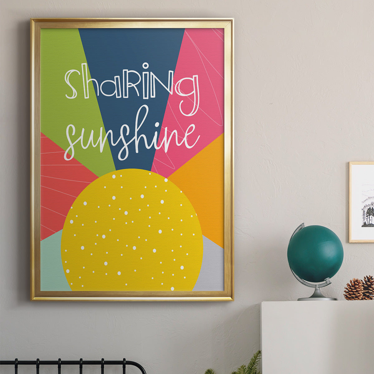 Sharing Sunshine - Modern Framed Canvas Print