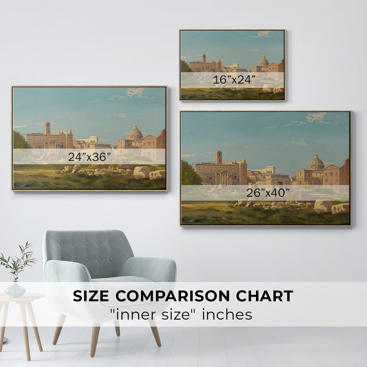 The Roman Forum, c. 1860 - Floater Framed Canvas Print