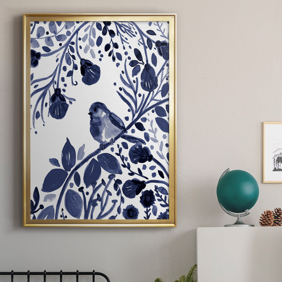 Indigo Song II - Modern Framed Canvas Print