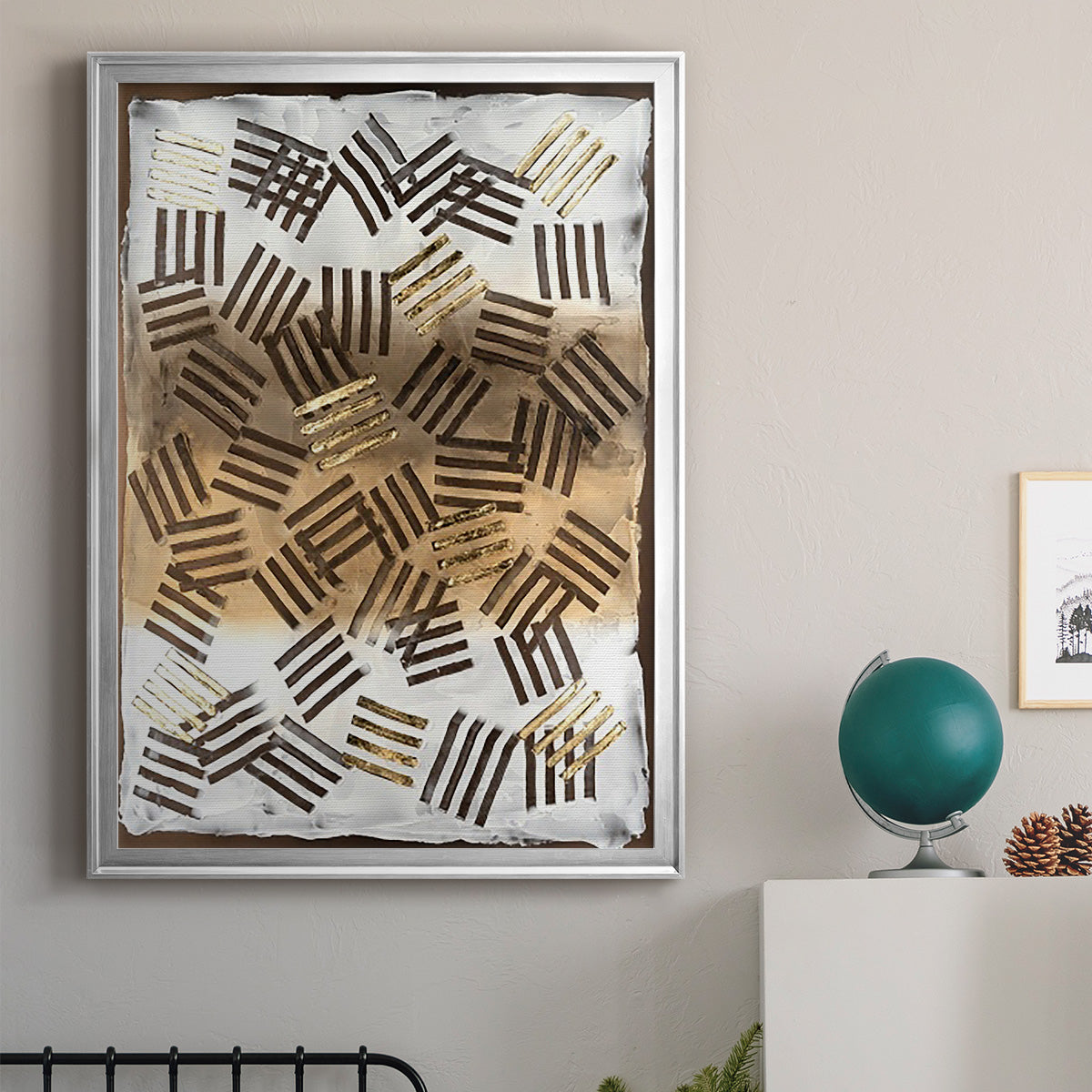 Raffia Palm II - Modern Framed Canvas Print