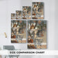 Size comparison chart for canvas art prints, showing multiple size options.