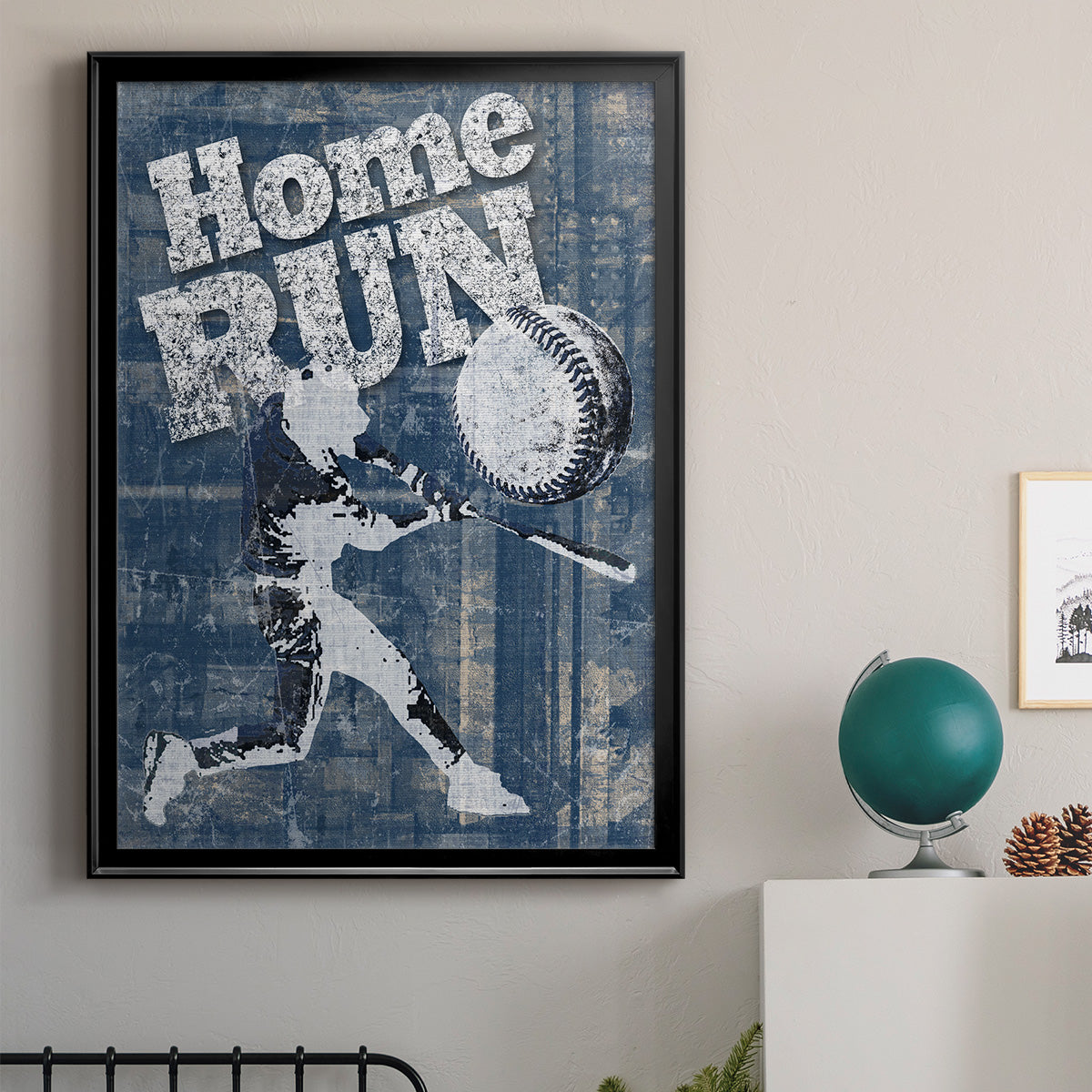 Home Run Hitter - Modern Framed Canvas Print