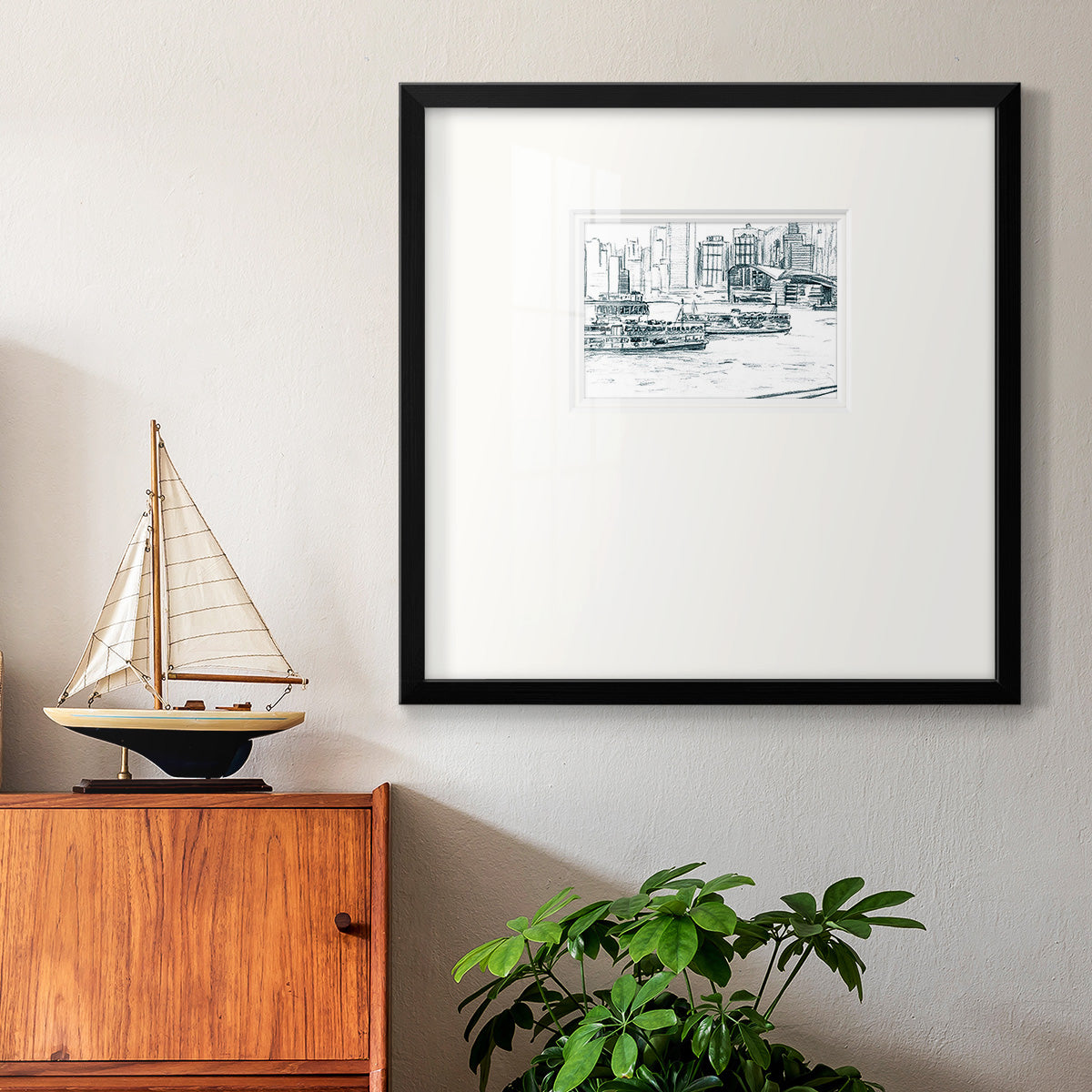 Ferryboats I Premium Framed Print Double Matboard