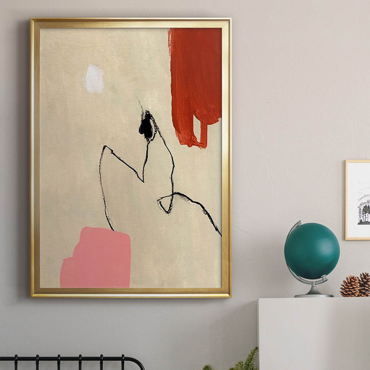 Terra Rosa Abstract II - Modern Framed Canvas Print