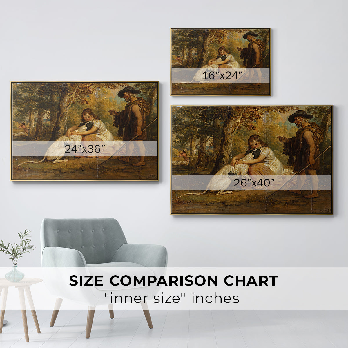 Measure for Measure, or The Biter Bit, 1840 - Floater Framed Canvas Print