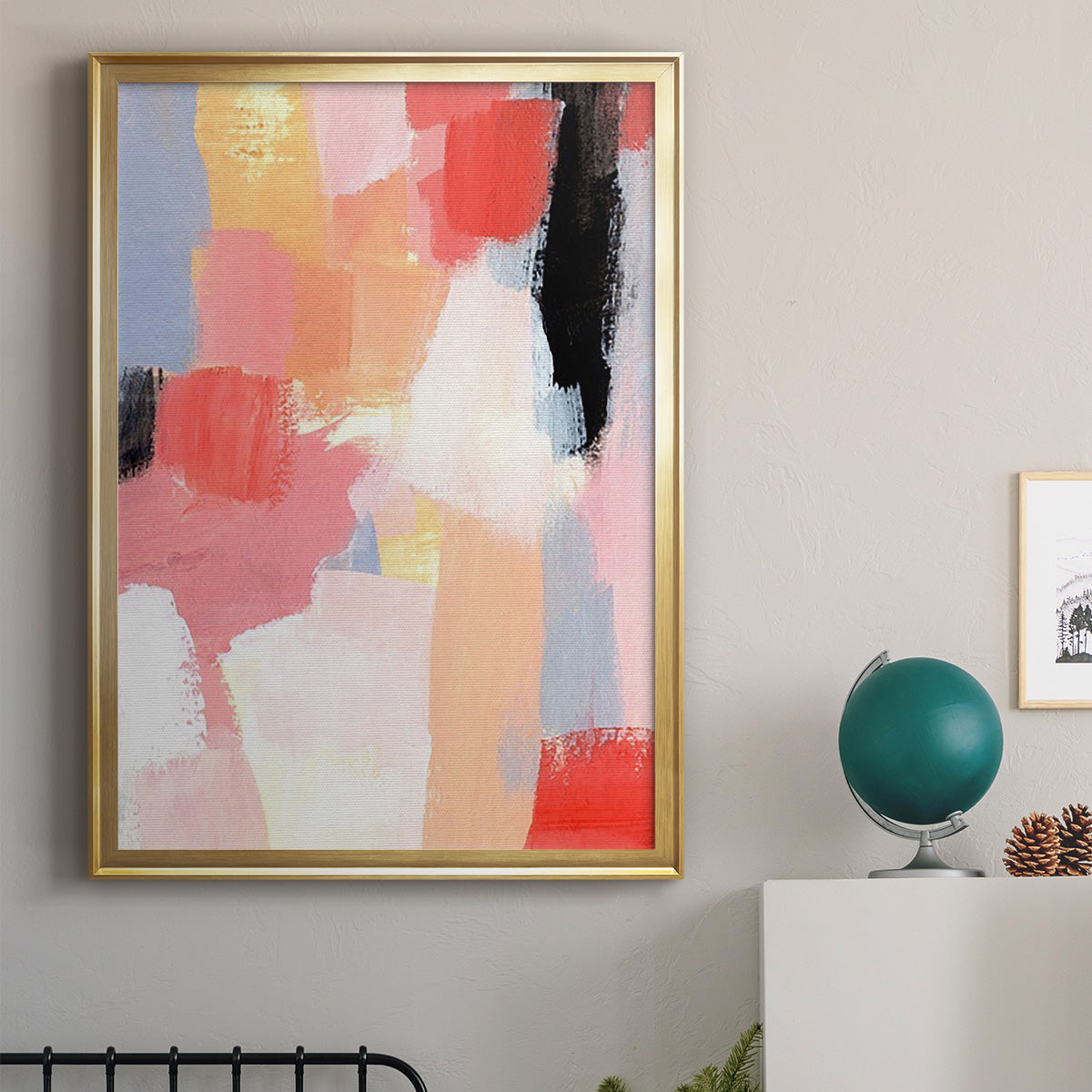 Aerial Scarlet I - Modern Framed Canvas Print