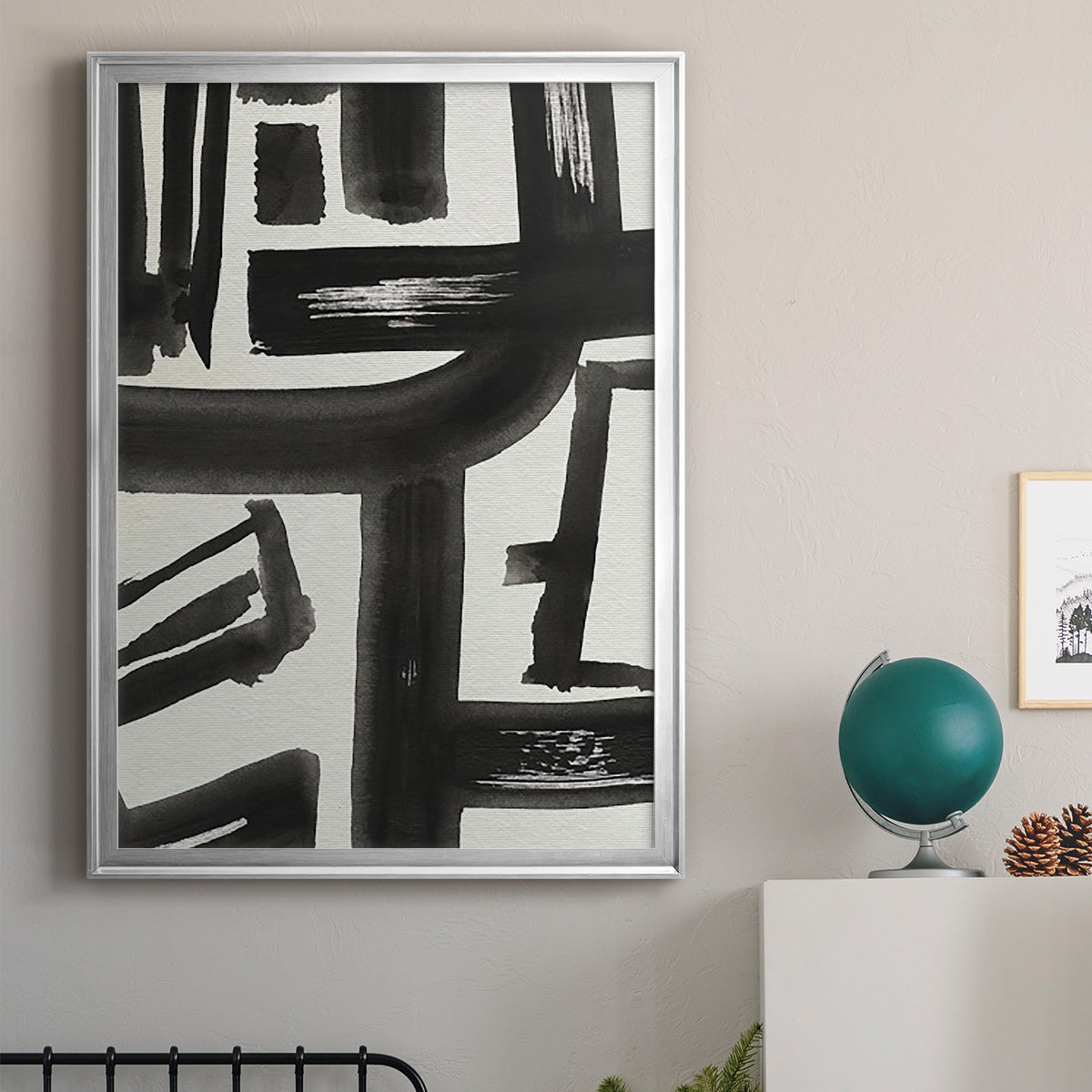 Inkwell Intersect II - Modern Framed Canvas Print