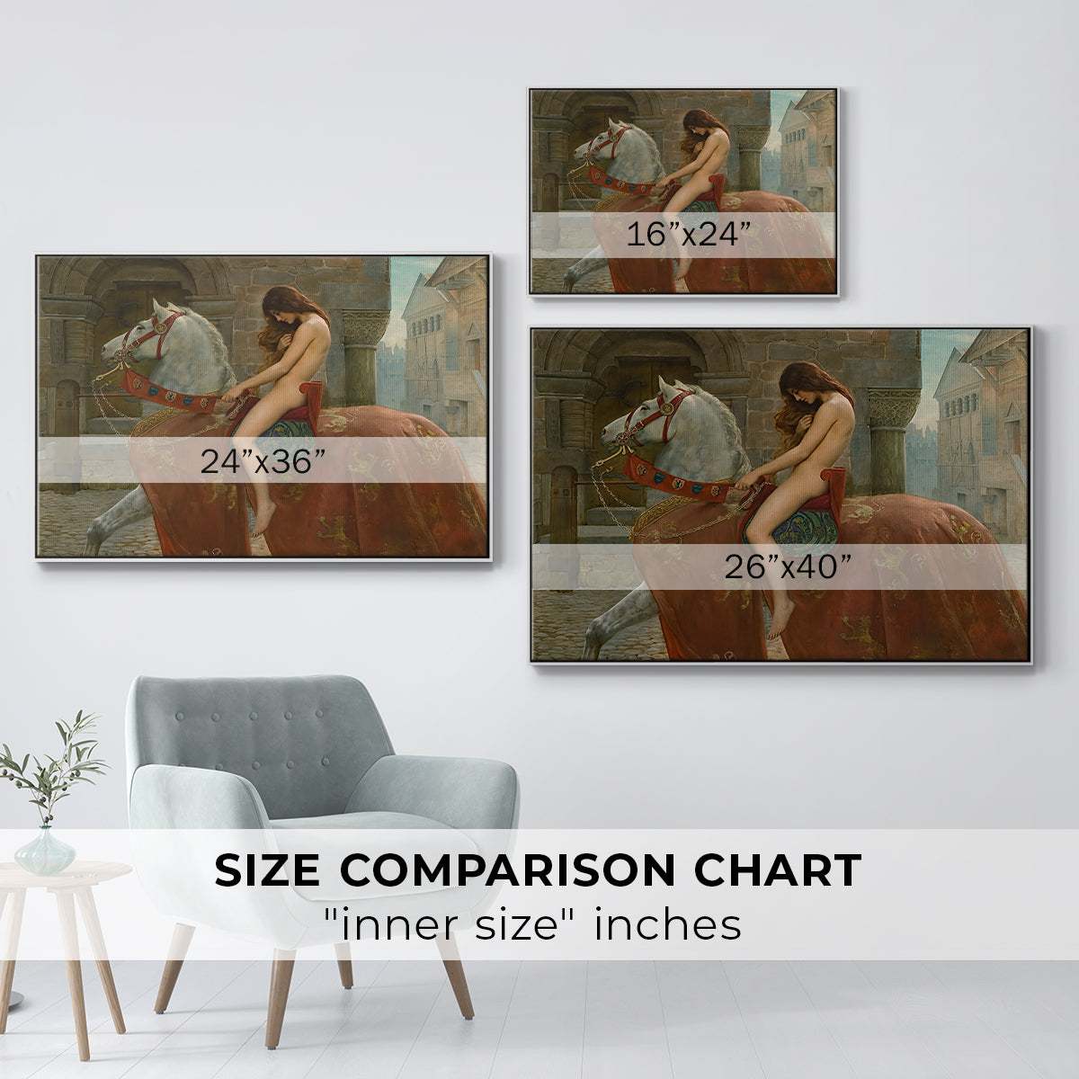 Lady Godiva, 1898 - Floater Framed Canvas Print