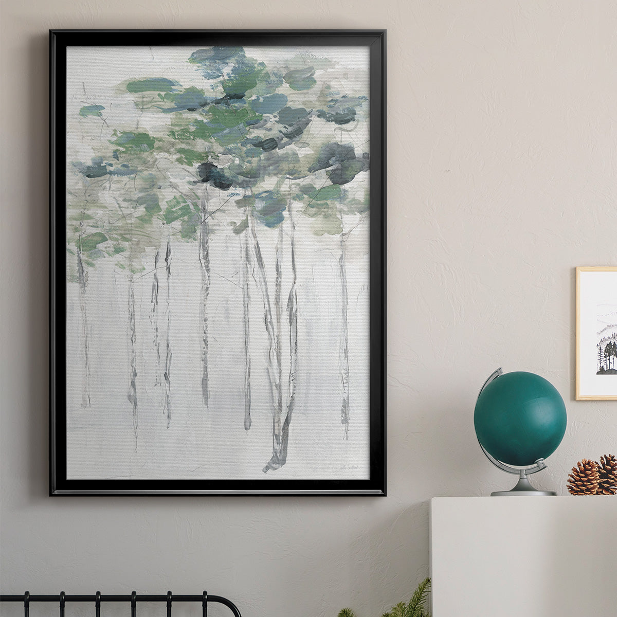 Impasto Tree Line II - Modern Framed Canvas Print