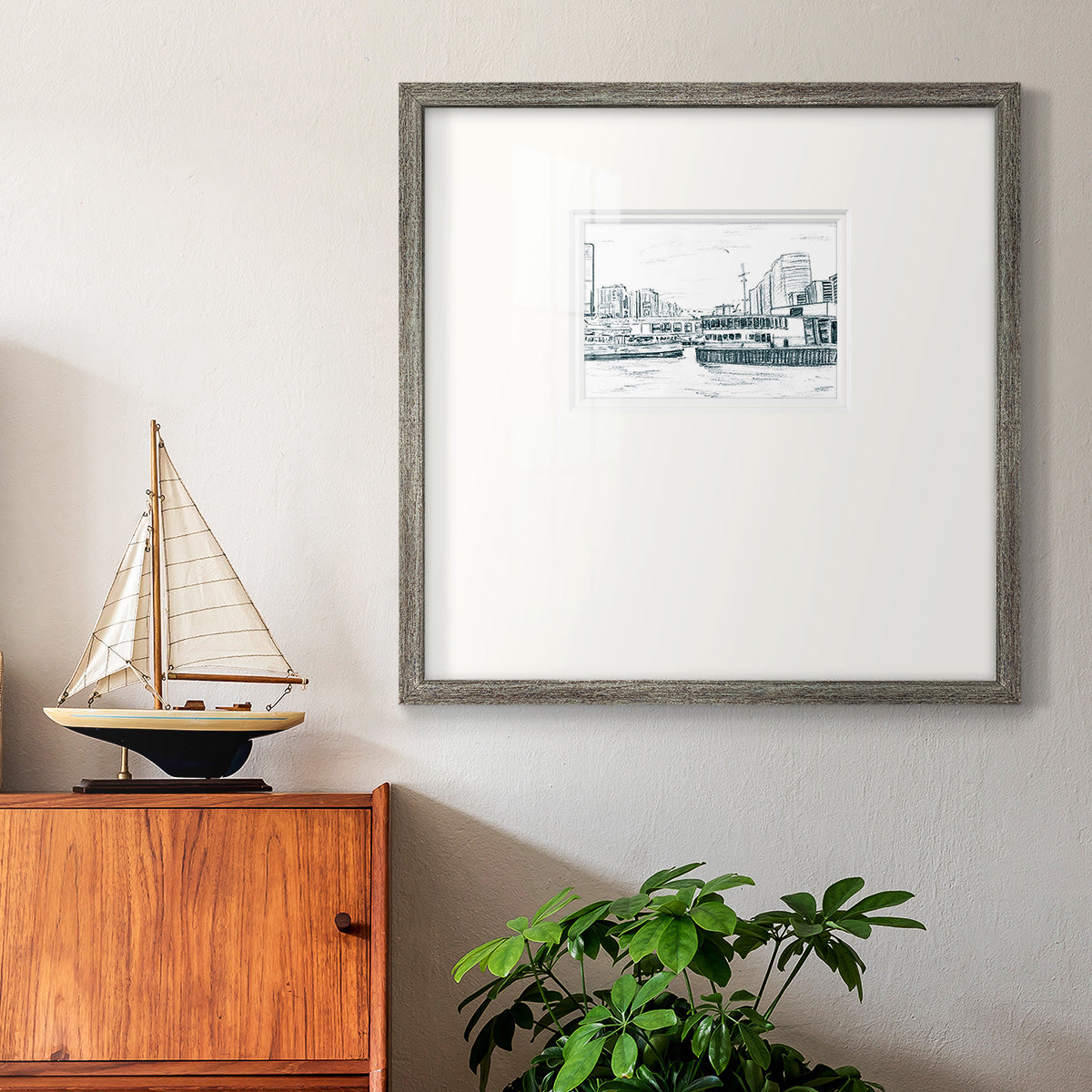 Ferryboats III Premium Framed Print Double Matboard