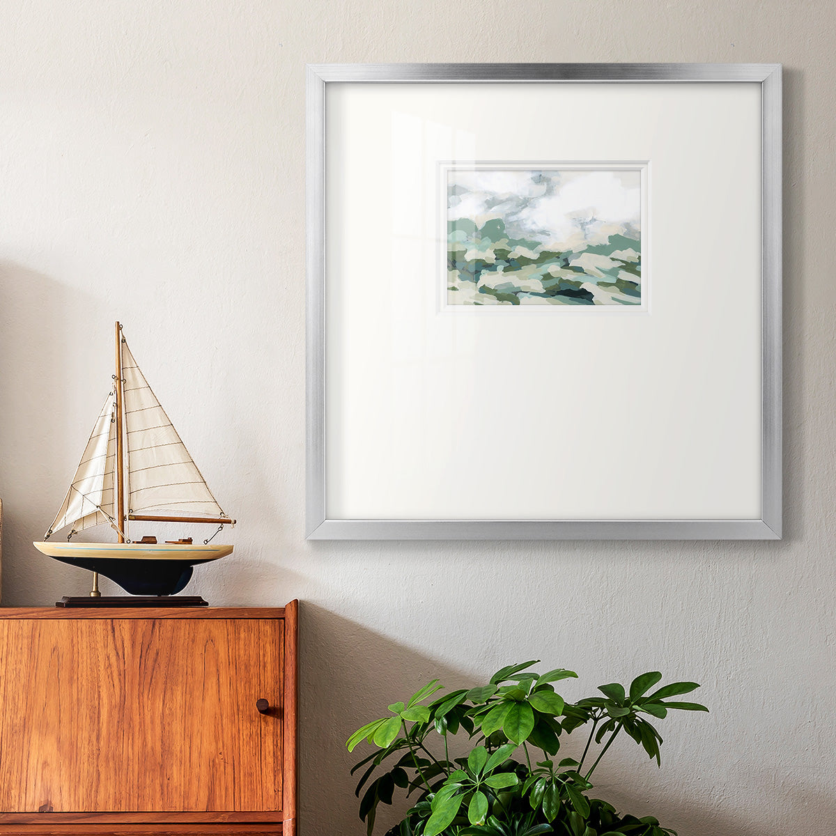 Verdant Hillside II Premium Framed Print Double Matboard