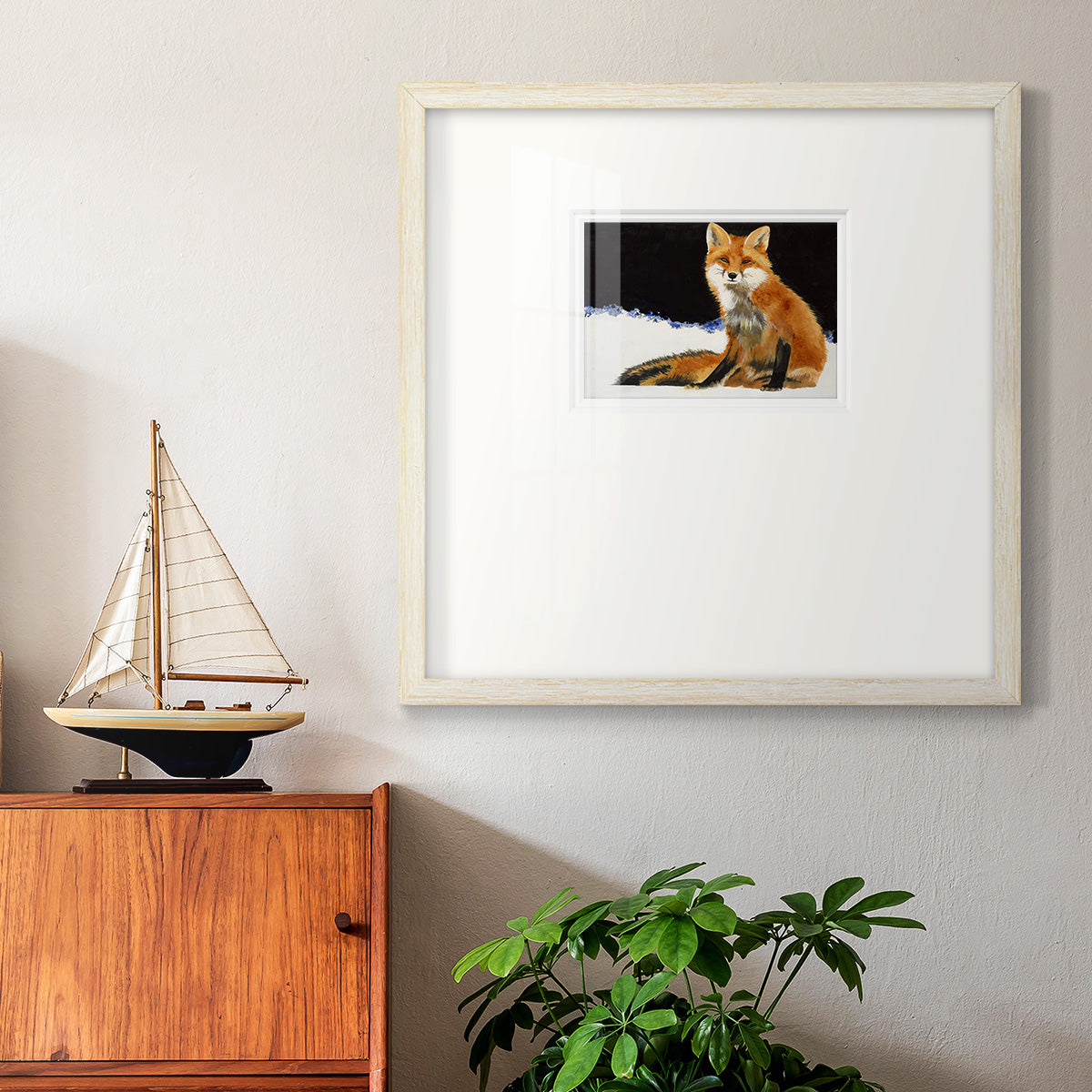 Fox- Premium Framed Print Double Matboard