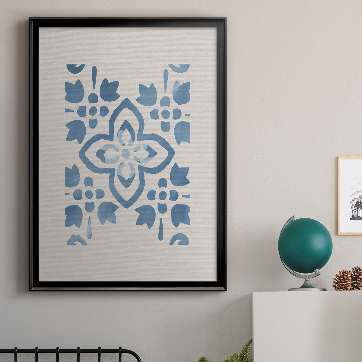 Monochrome Terra Mesa Tile I - Modern Framed Canvas Print