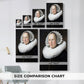 Size comparison chart for canvas art prints, showing multiple size options.