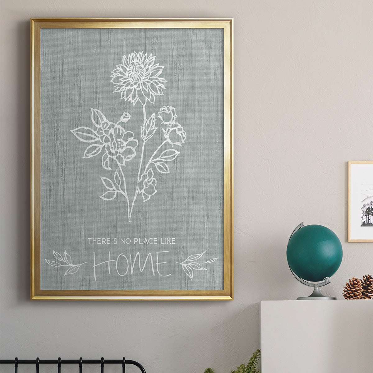 No Place Like Home Sketch - Modern Framed Canvas Print