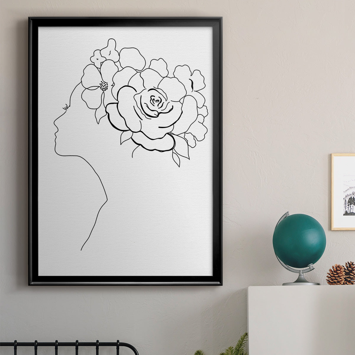 Fashion Floral Sketch II - Modern Framed Canvas Print