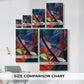 Size comparison chart for canvas art prints, showing multiple size options.
