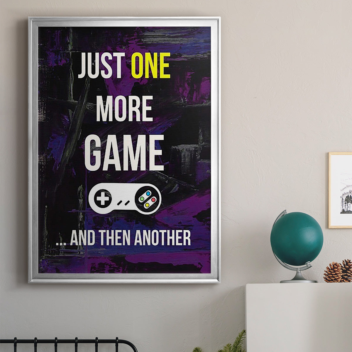 Gamer at Play II - Modern Framed Canvas Print