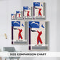 Size comparison chart for canvas art prints, showing multiple size options.