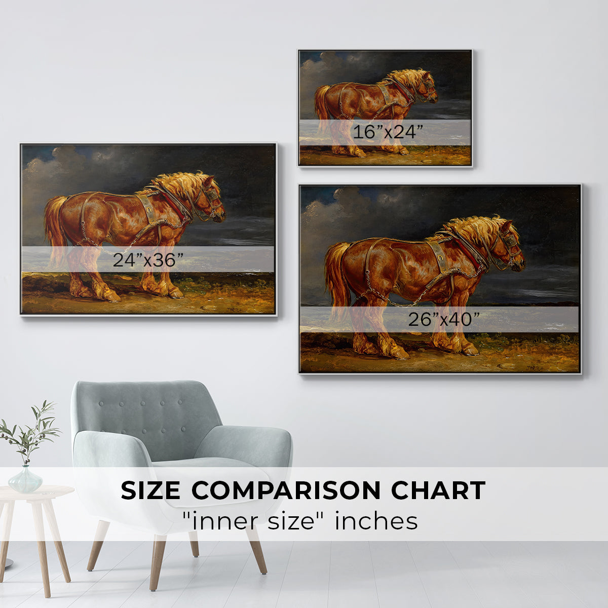The Shire Horse Elephant in an Extensive Landscape, c. 1850s - Floater Framed Canvas Print