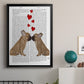 French Kiss and Hearts - Modern Framed Canvas Print