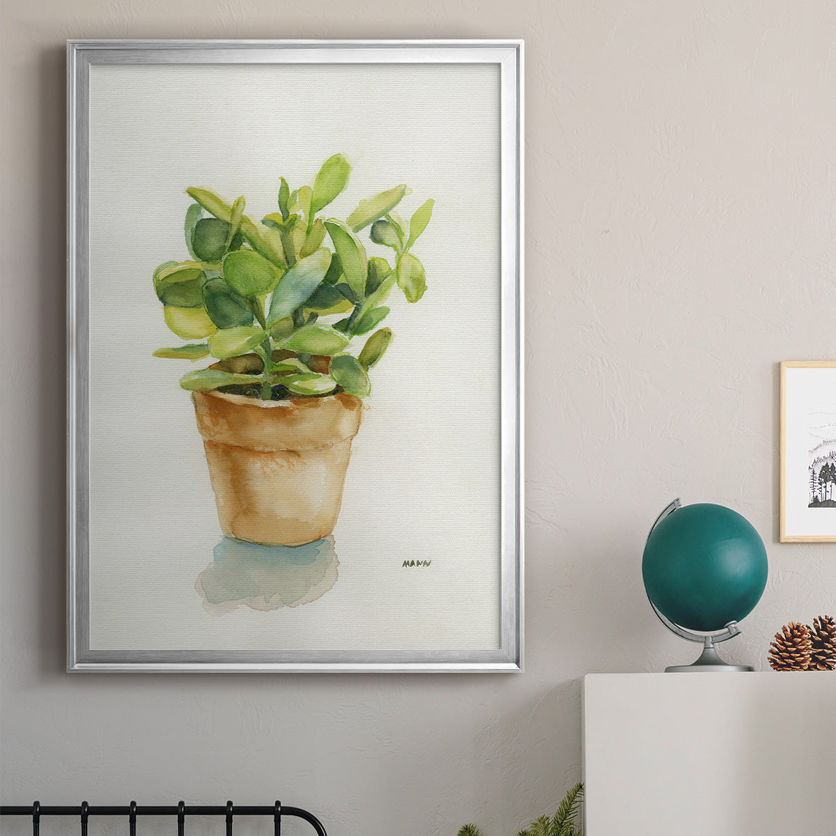 Succulent I - Modern Framed Canvas Print