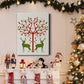 Christmas Des - Deer and Heart Tree, On Cream Premium Gallery Wrapped Canvas - Ready to Hang