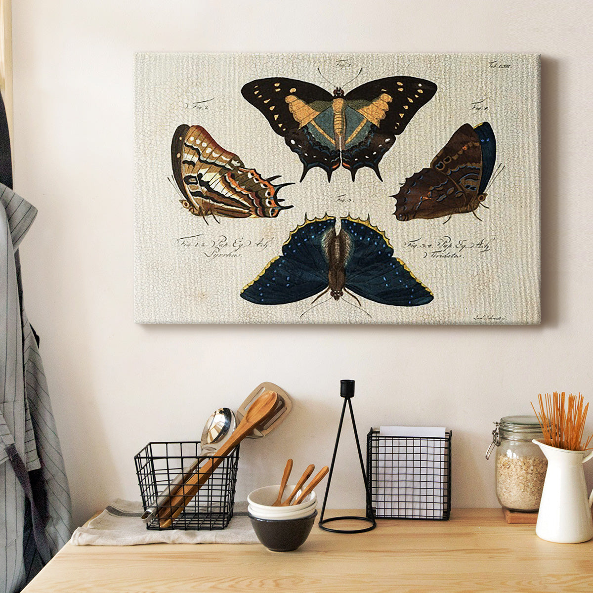 Crackled Butterflies IV - Canvas Art Print