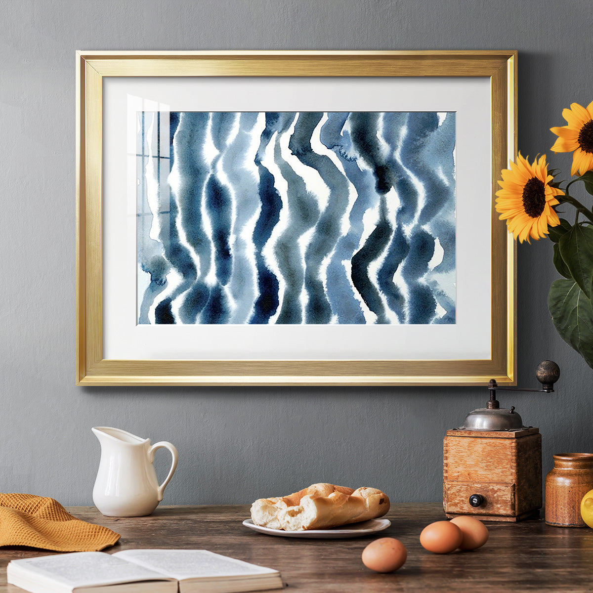 True Blue Wave II - Modern Framed Art Print