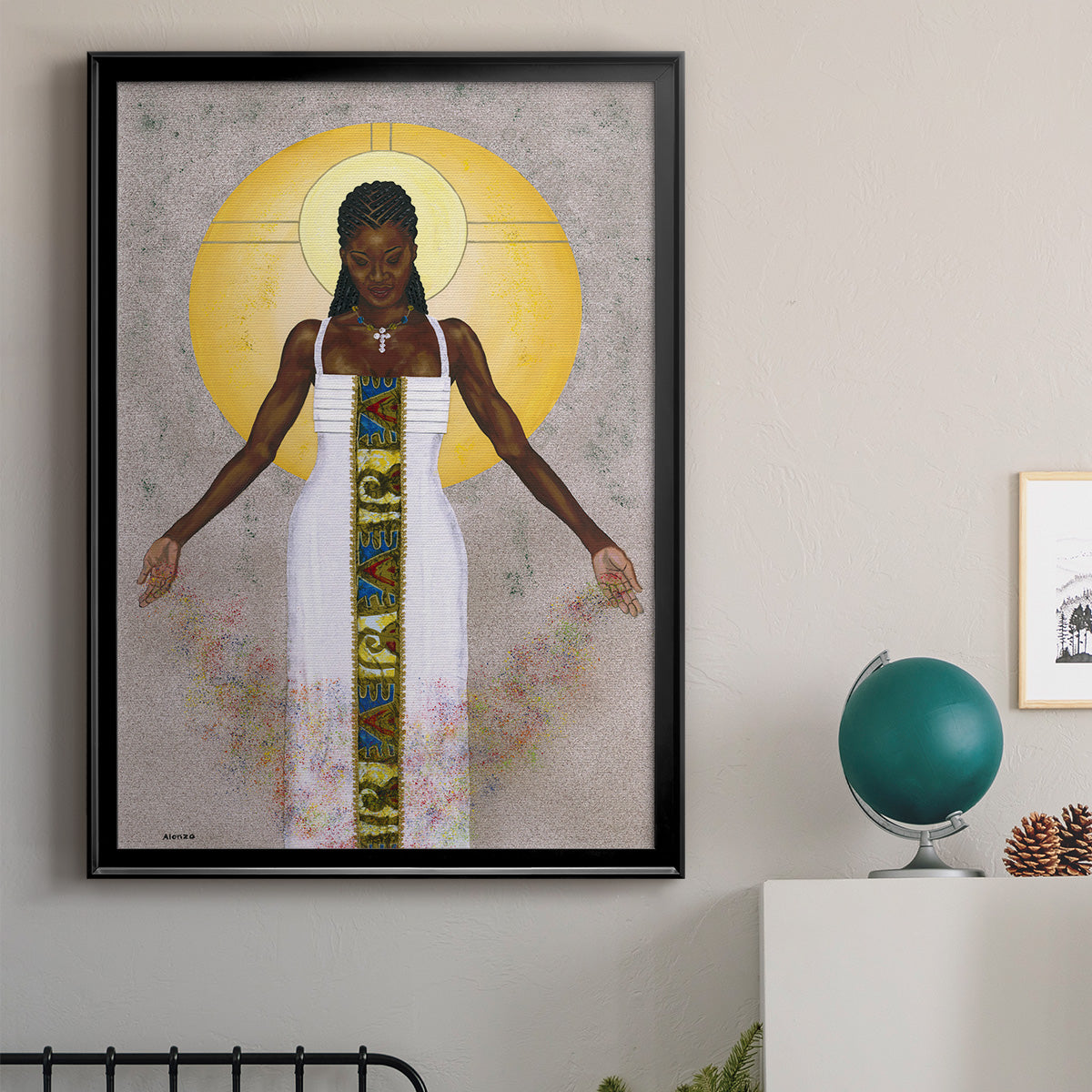 Her Peace - Modern Framed Canvas Print