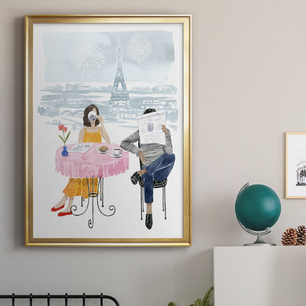 Paris in Love II - Modern Framed Canvas Print