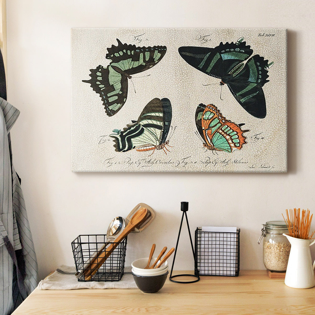 Crackled Butterflies III - Canvas Art Print