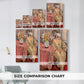 Size comparison chart for canvas art prints, showing multiple size options.