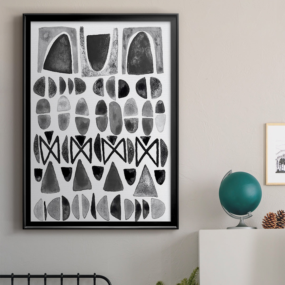 Grey Arches I - Modern Framed Canvas Print