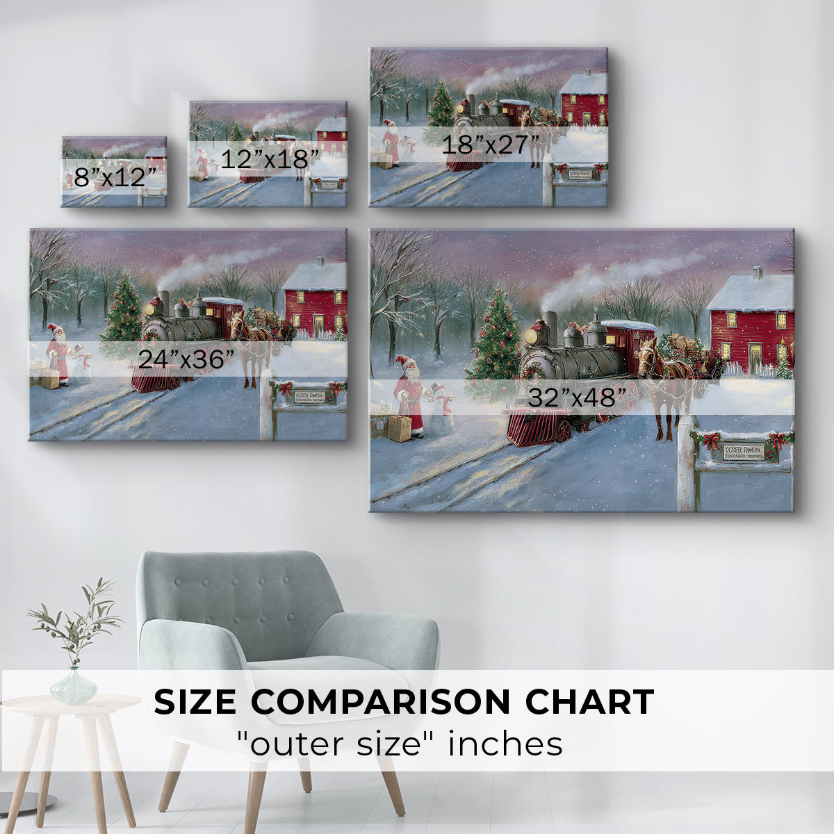 Pale Winter Nativity Hearth - Canvas Art Print