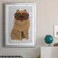 Pomeranian and Heart Glasses - Modern Framed Canvas Print