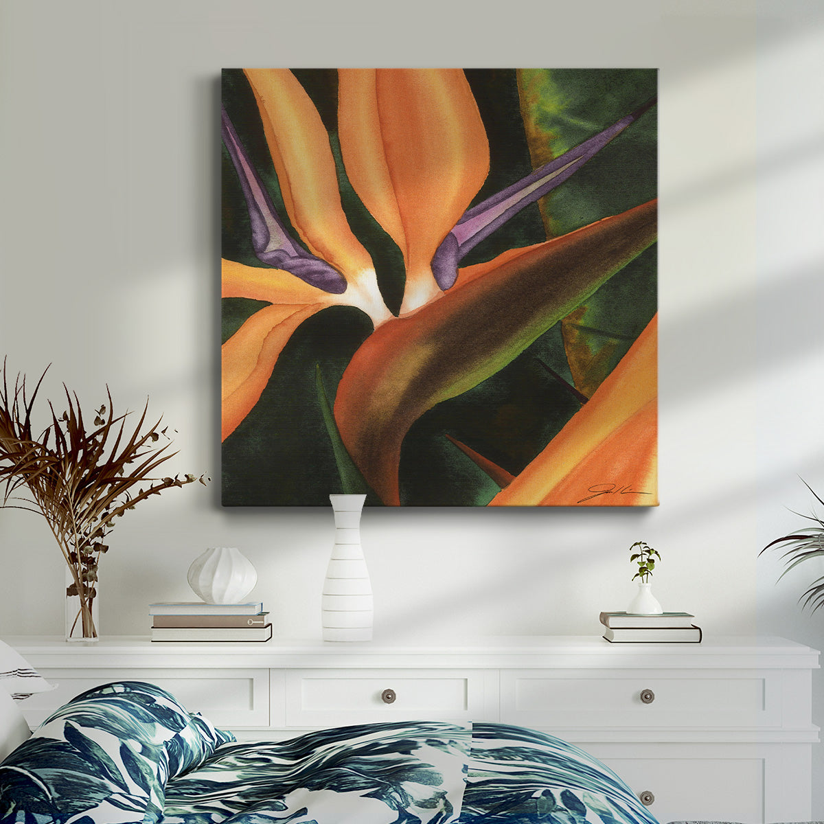 Bird of Paradise Tile IV-Premium Gallery Wrapped Canvas - Ready to Hang