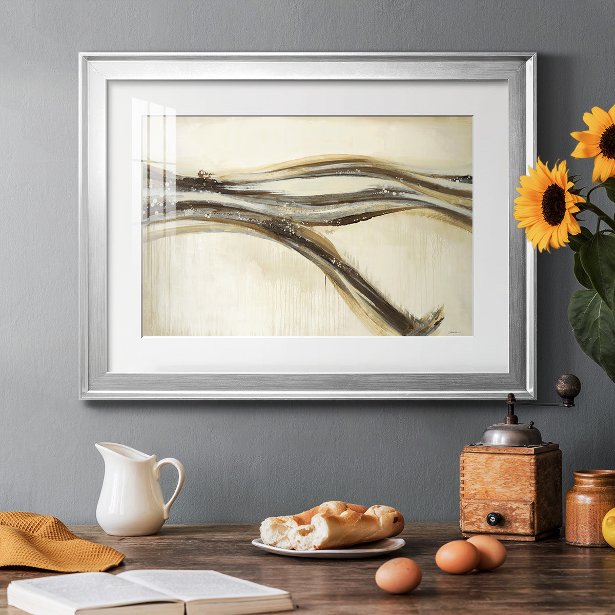 Catching a Metallic Wave - Modern Framed Art Print