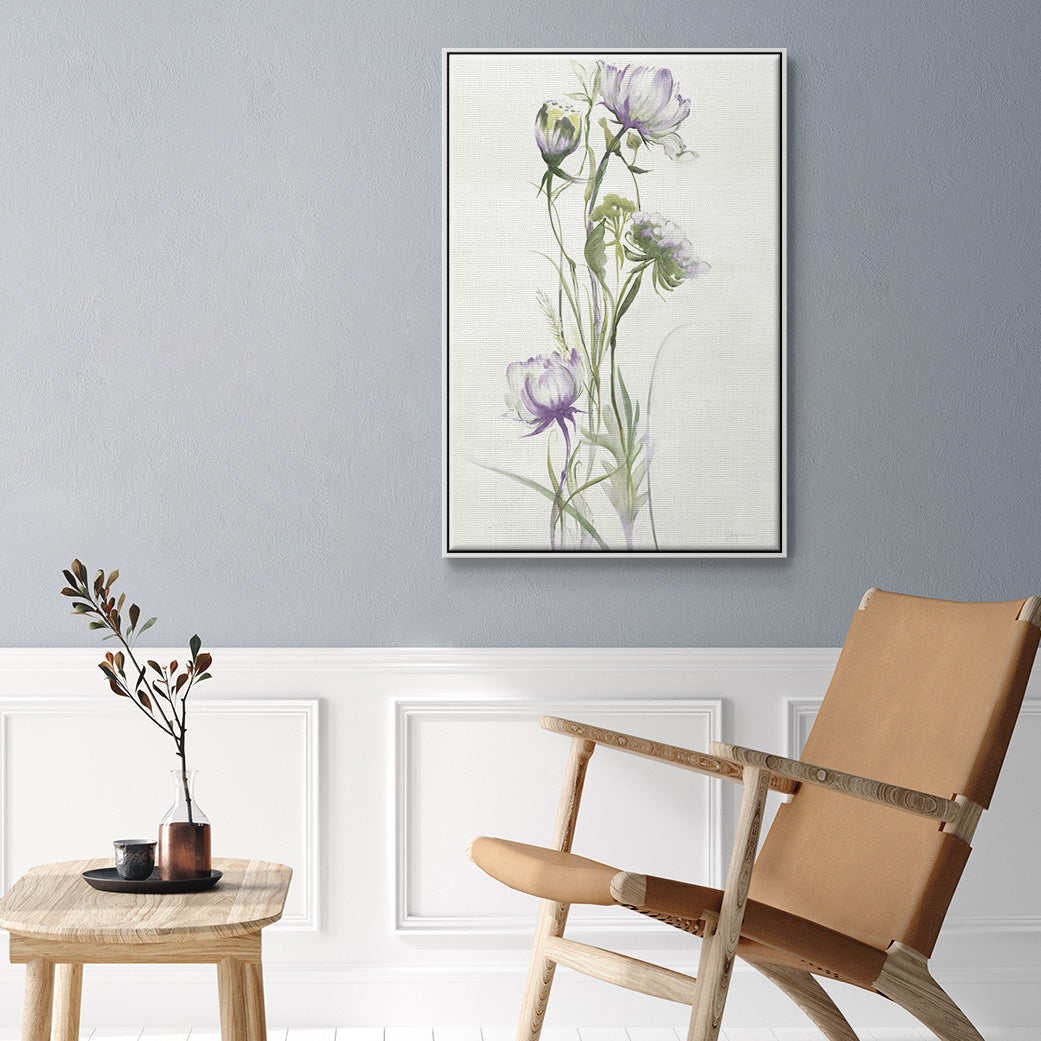 Late Summer Wildflowers I V30 - Framed Premium Gallery Wrapped Canvas L Frame - Ready to Hang