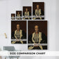 Size comparison chart for canvas art prints, showing multiple size options.
