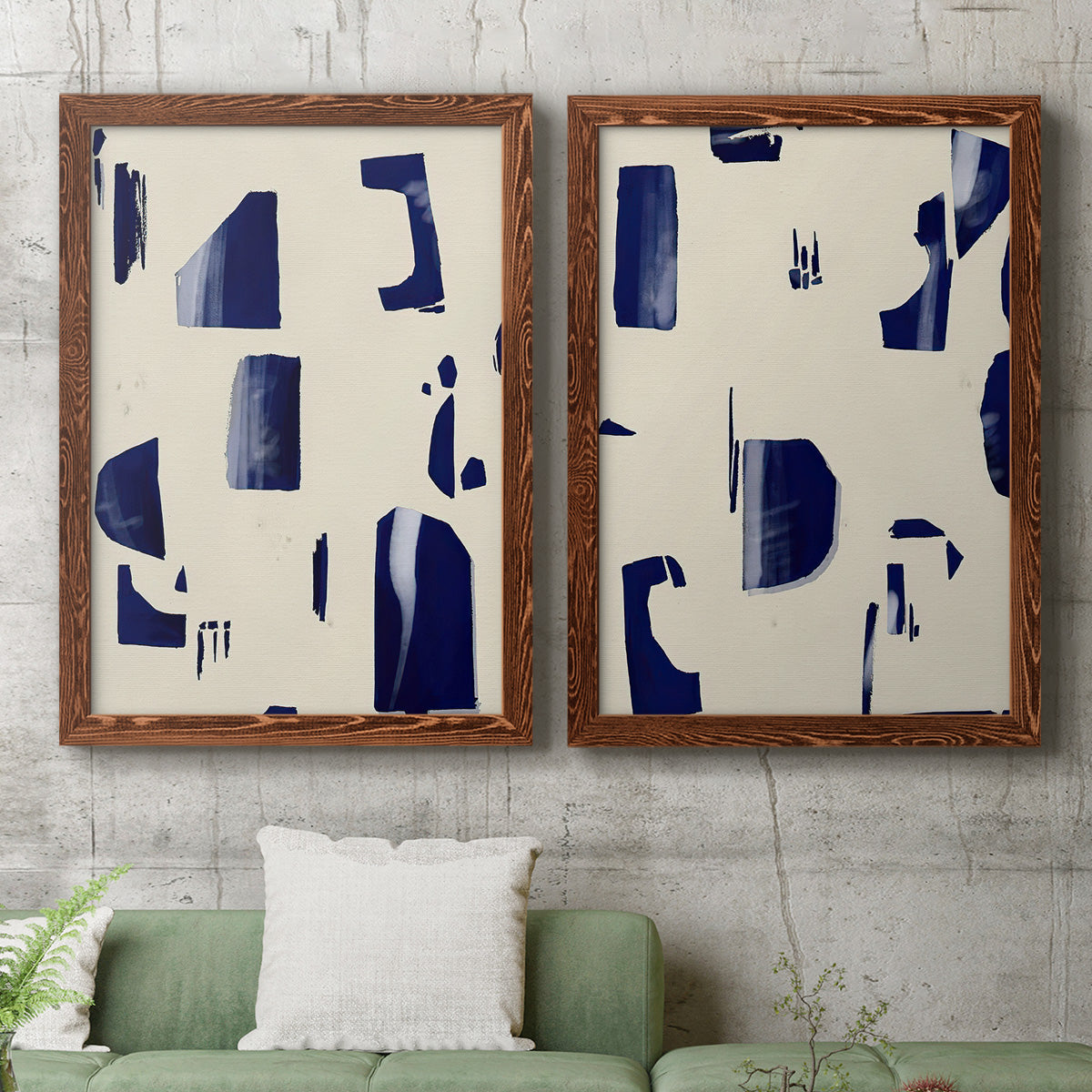 Fragment Abstraction I - Premium Framed Canvas 2 Piece Set - Ready to Hang